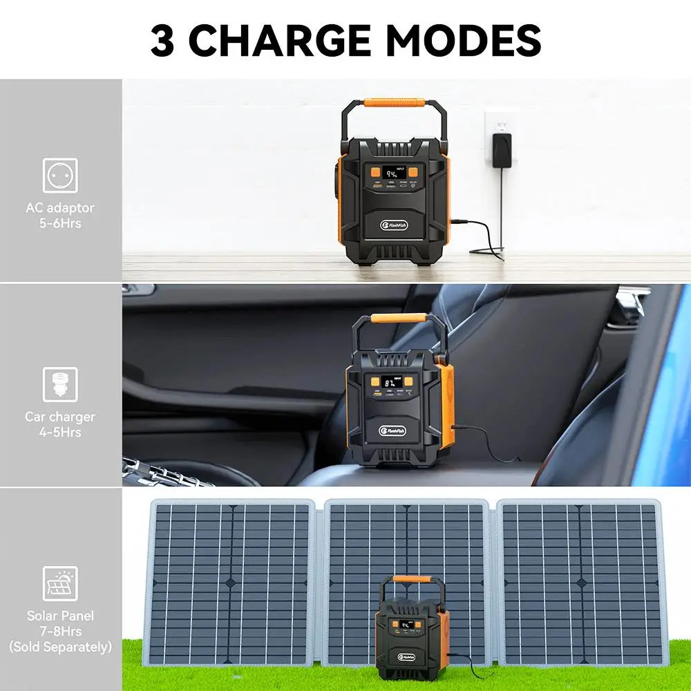 Flashfish محطة طاقة محمولة A201 ، 8 واط ساعة ، مولد شمسي mAh ، بطارية احتياطية للتخييم في الهواء الطلق