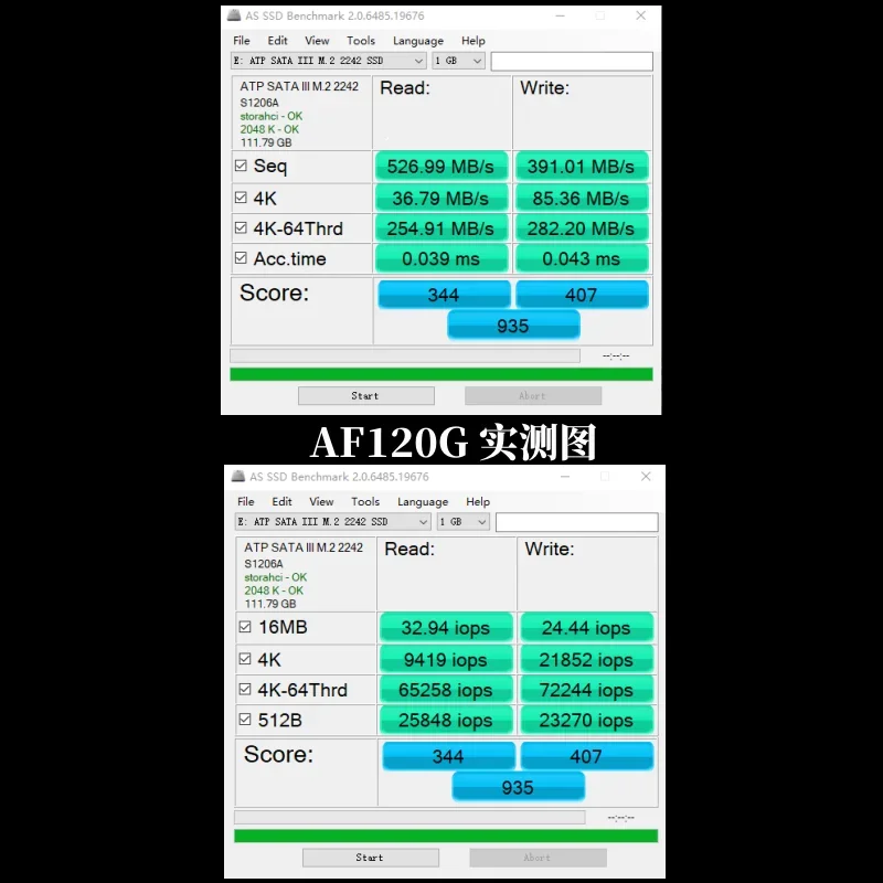 ATP SSD AF120GSTIA Industrial-grade ssd 120G ssd sata3 2242 Volume TLC Particle independent cache