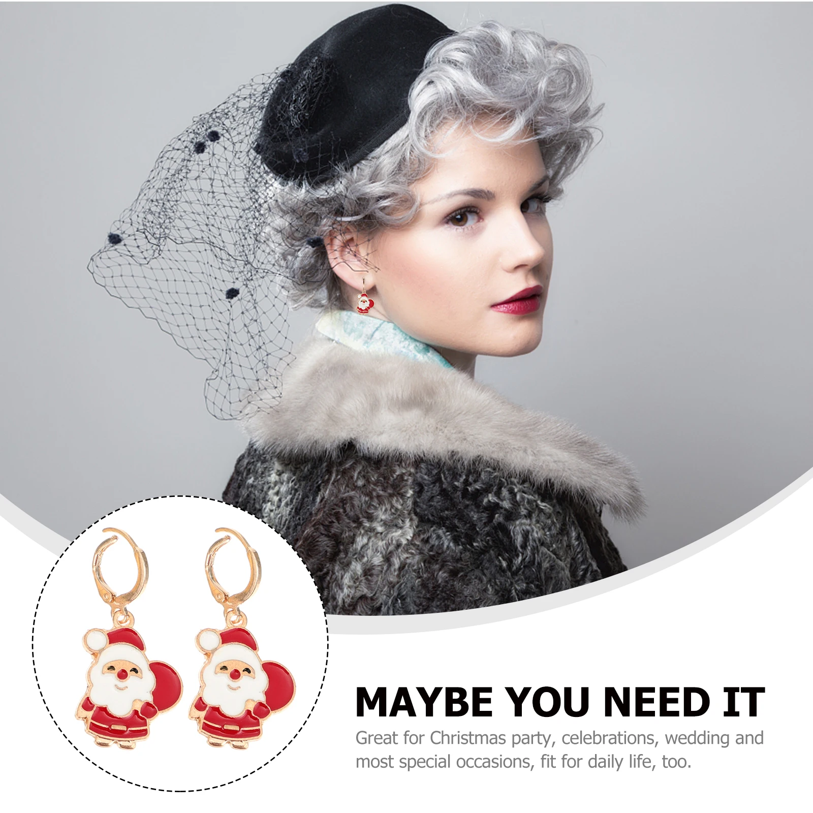 

3Pairs Xmas Tree Snowman Earrings Creative Christmas Danglers Perfect Party Wear Trendy Xmas Ear Jewelry for