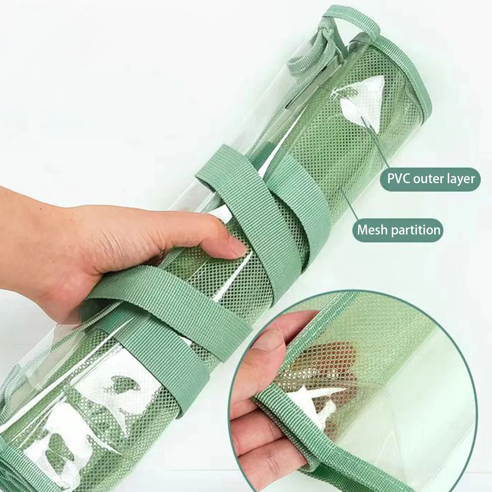 مجلد محمول باليد ذو سعة كبيرة وشفاف مقاوم للماء، جيب ملف ذاتي اللصق يحمل حقيبة تعليمية للوازم المكتبية #5