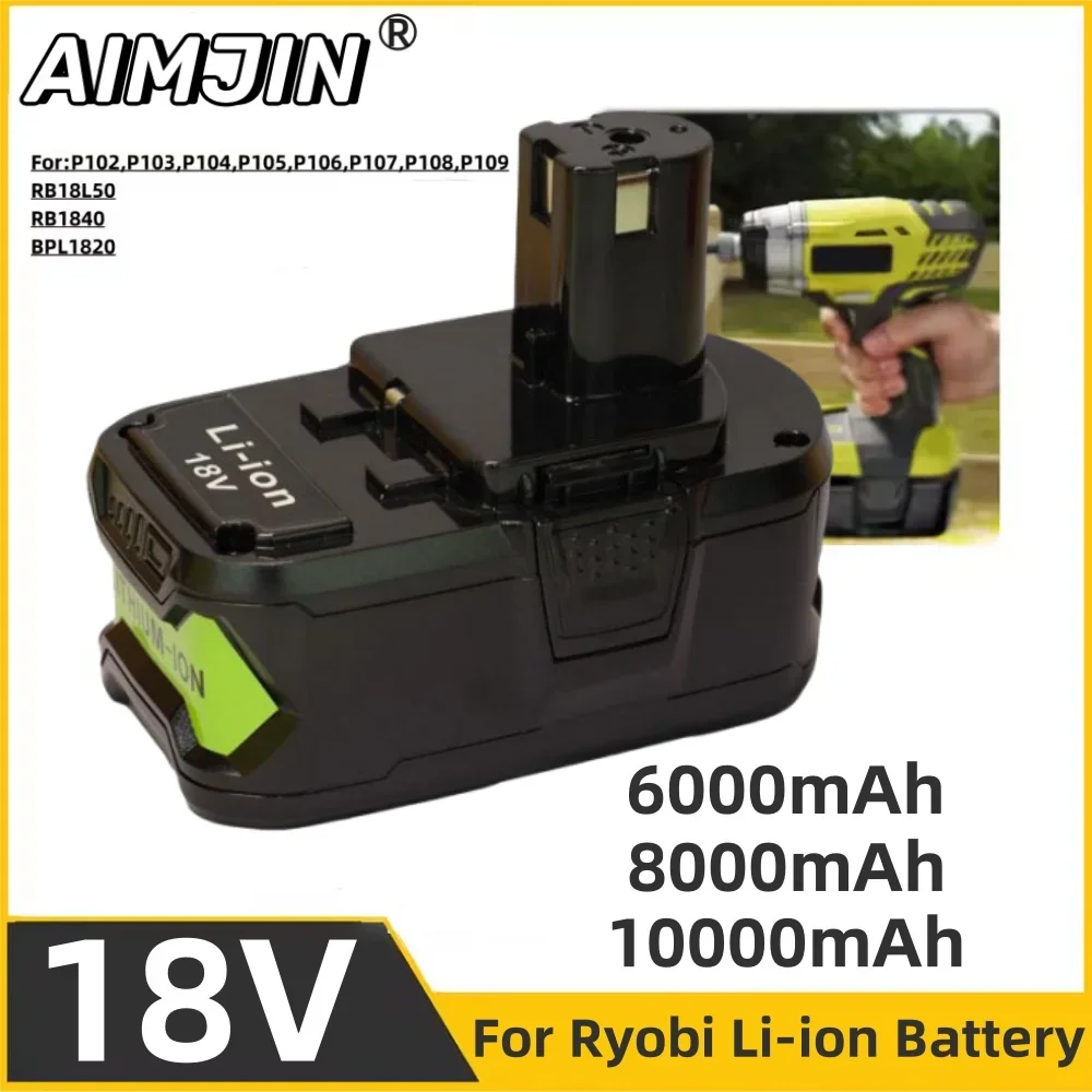 

New Upgrade 18650 10000mAh RYOBI P108 18V One+ Plus Li-Ion Battery Compatible with P104 P107 RB18L50 RB18L20 Power Tools123