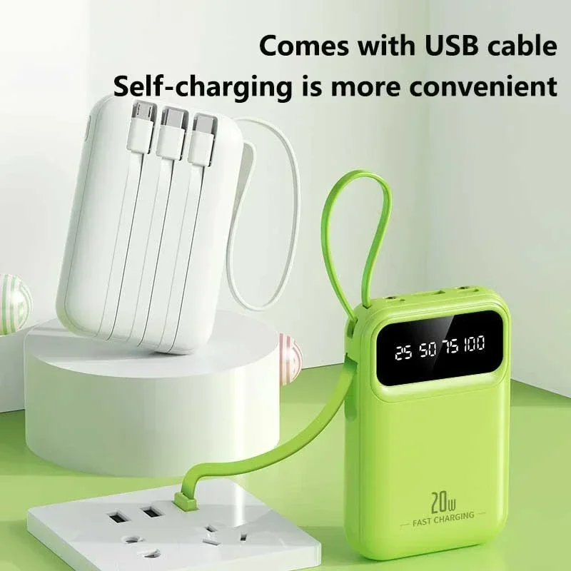ROMOSS 500000mAh Power Bank Large Capacity Super Fast Charging Built in 4 Cables External Battery with Flashlight for All Phones - view 3