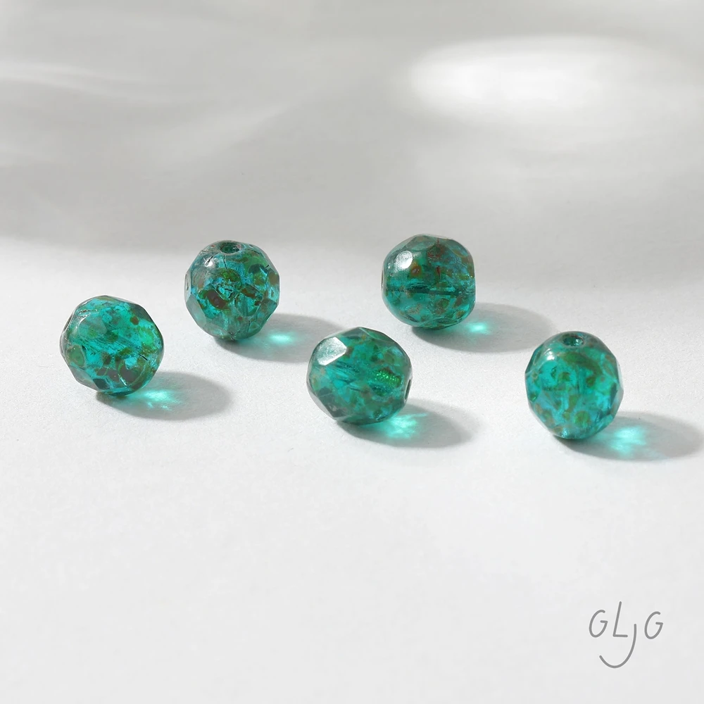 8 pezzi di vetro smaltato ceco onda trasparente perline di ananas braccialetto collana risultati accessori gioielli fai da te forniture