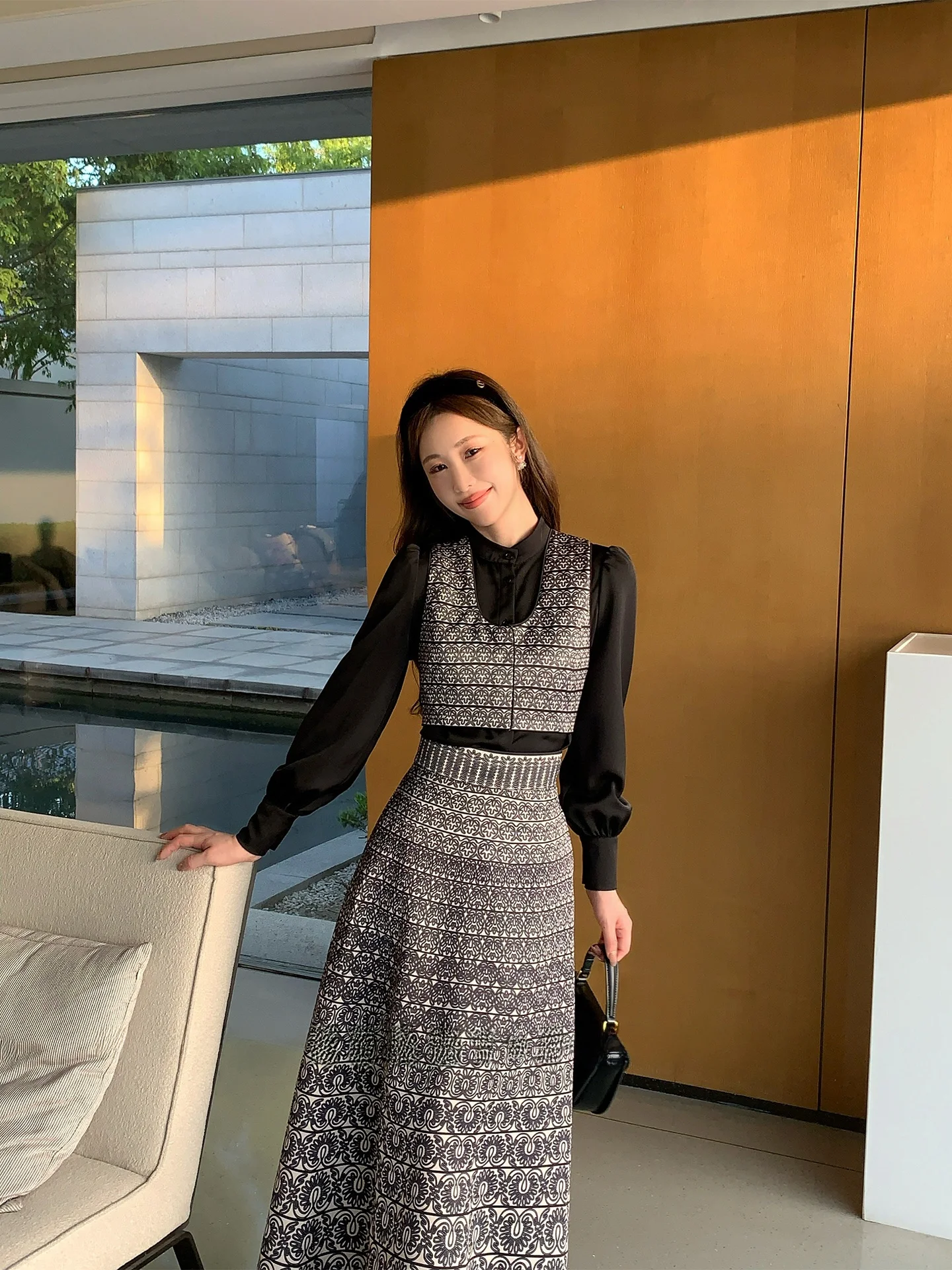 

Комплект для танцев в стиле барокко: топ и юбка с высокой талией, женский, весенний, модный, с принтом, готовый к выходу в свет