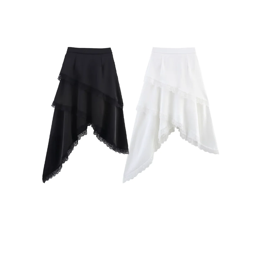 

UNIZERA Women's Fashion Multi layer Irregular Lace Edge Cake Skirt Spring/Summer New Product Casual Women's Wear