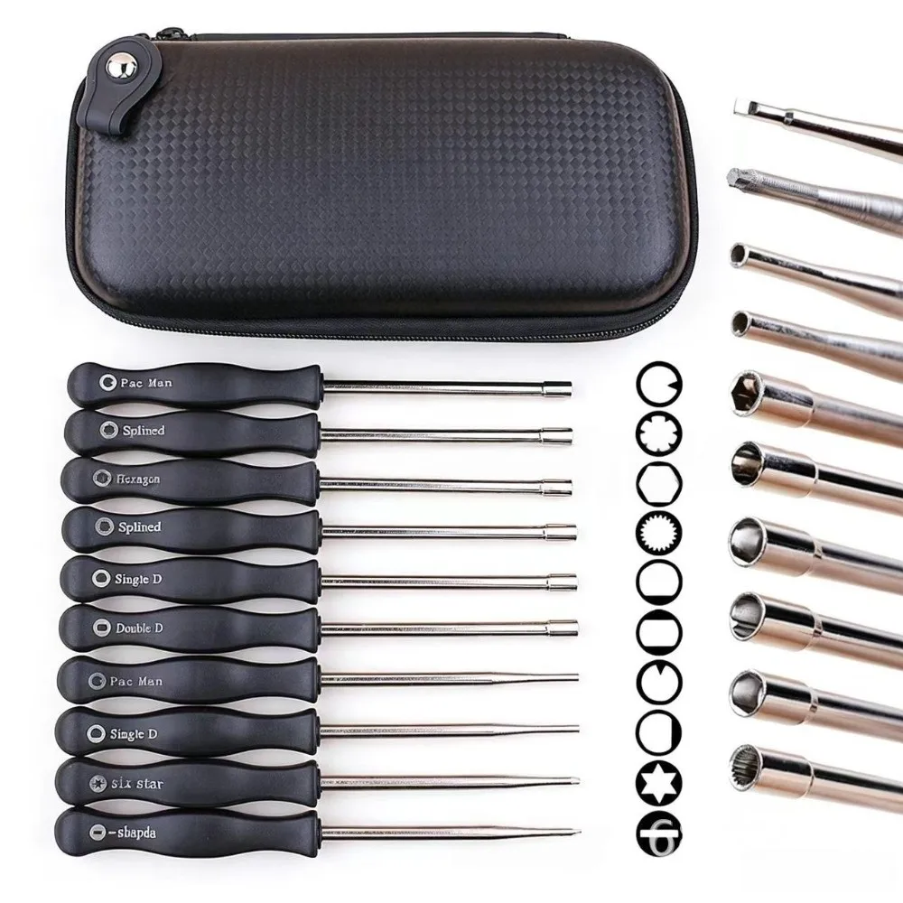 10PCS 10 Unique Screwdriver Carburetor Adjustment Tool Zipper Carry Case Universal Carburetor Screwdriver Tool Matching Brushes
