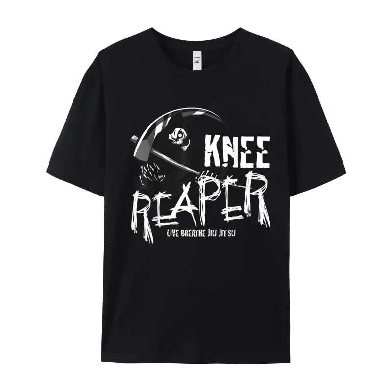 Short Sleeve Tees O Neck 100% Cotton Fabric Mens T Shirts Jiu Jitsu Halloween Knee Reaper Crazy Tee-Shirt Discount