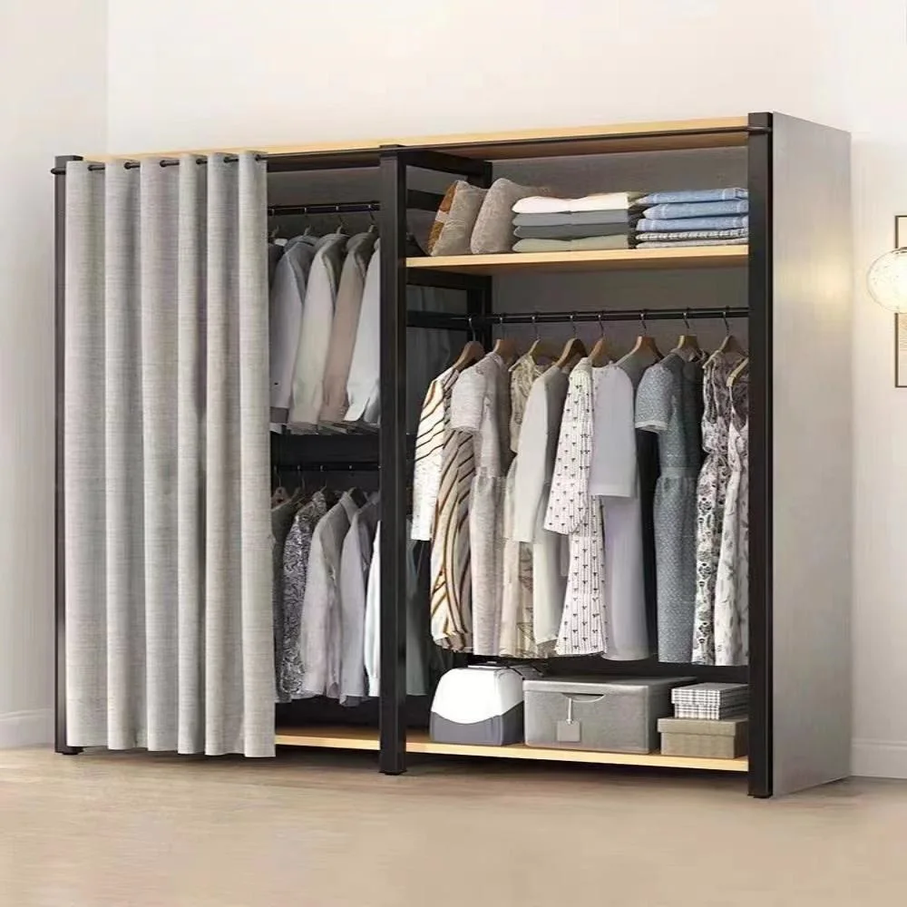 مجموعة رف معطف تخزين غرفة النوم المنزلية البسيطة من الأرض إلى السقف