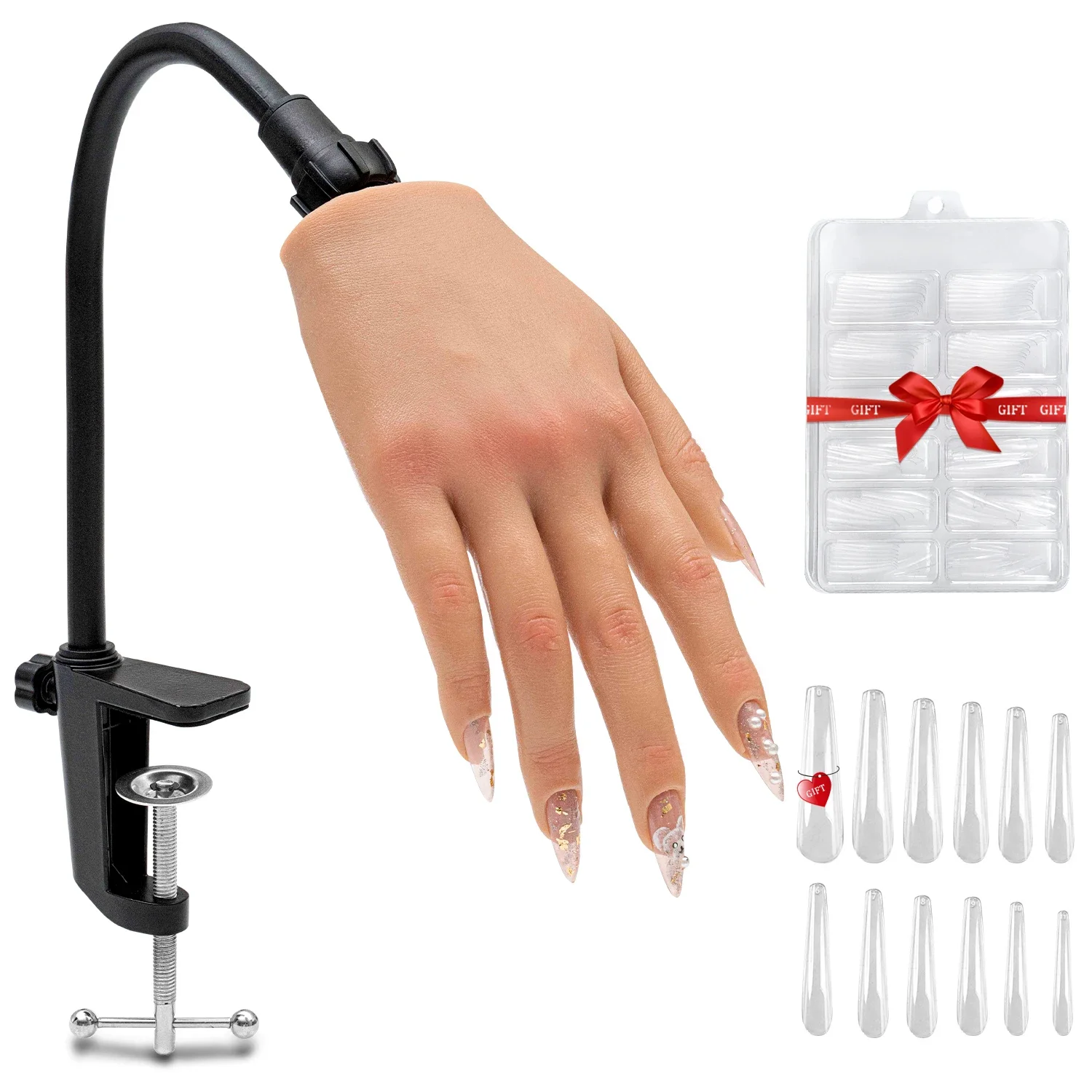 

Nail Training Practice Hand For Acrylic Nails Silicone Fake Hands To Nail Practice Hand Model Filming Props Veikmv