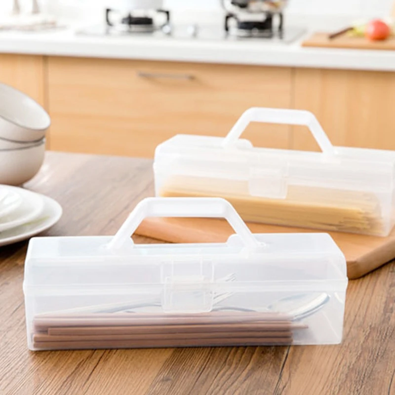 Kitchen Handheld Chopsticks Tableware Spaghetti Noodle Food Storage Box Pasta Container with Lid Food Storage Containers