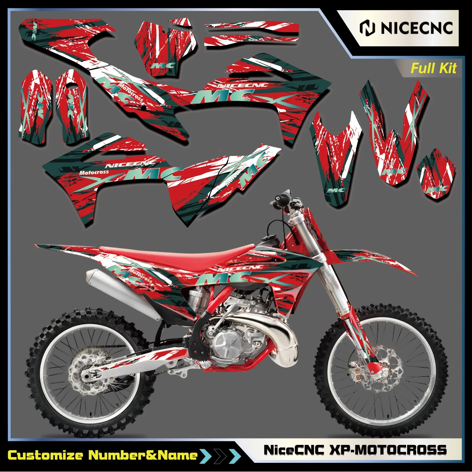 

Новинка для газового газа MC250 MC300 MC 125 250 300 350 450 2021 2022 2023 Motocross обтекатель Графический фон наклейки