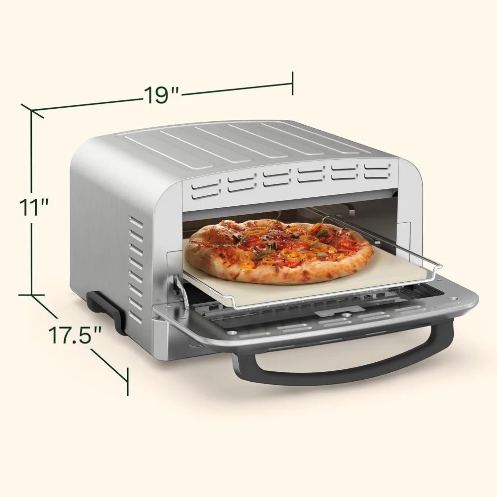 Indoor Pizza Oven – Bake 12” Pizzas in Minutes – Portable Countertop Pizza Oven – Stainless Steel - CPZ-120