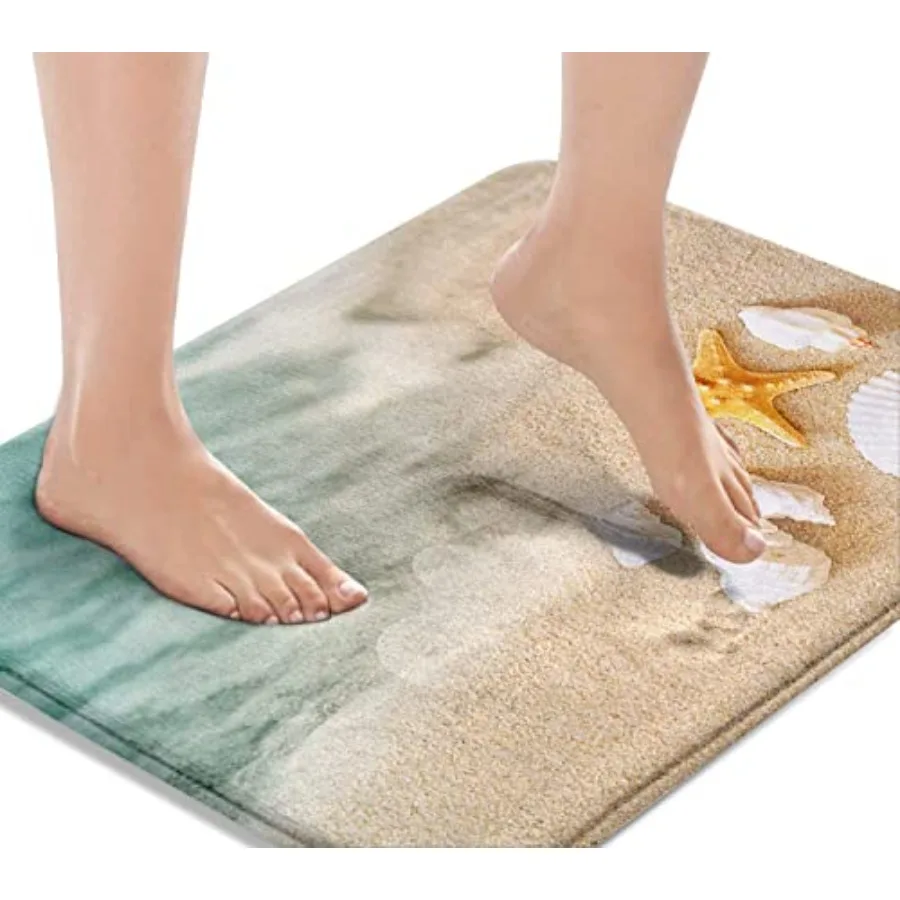 

Bath Mat for Bathroom, Sea Washable Cover Floor Rug Carpets Floor Mat Bathroom Decorations 18x30 Inch for Kitchen Bedroom Indoo