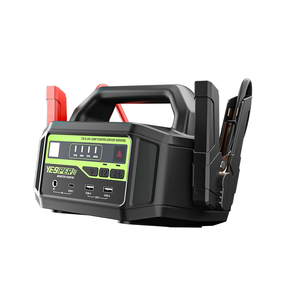 YESPER Extreme Cold 6000A Jump Box 36400mAh Heavy-Duty Booster for Gas/Diesel Trucks SUVs Off-Road 12V 24V