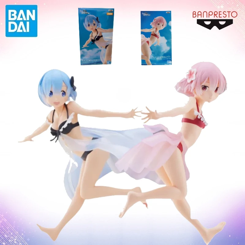

Bandai Original Banpresto Re Life In A Different World From Zero Rem Ram Фигурка Модель Кукла Совершенно новая Коллекция игрушек в штучной упаковке