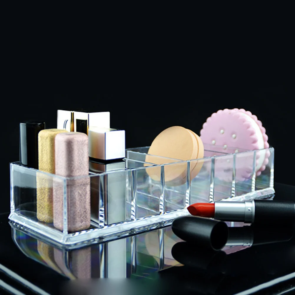 

Makeup Organiser Clear Acrylic Storage Box For Lipstick Foundation Mascara Jewelry Display Bathroom Vanity