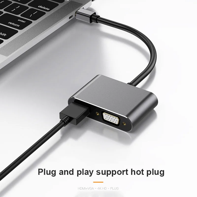 Mini DP To HDTV VGA Adapter Thunderbolt 2 Converter HDTV 1080P Mini DisplayPort Cable for Apple MacBook Air Pro Surface