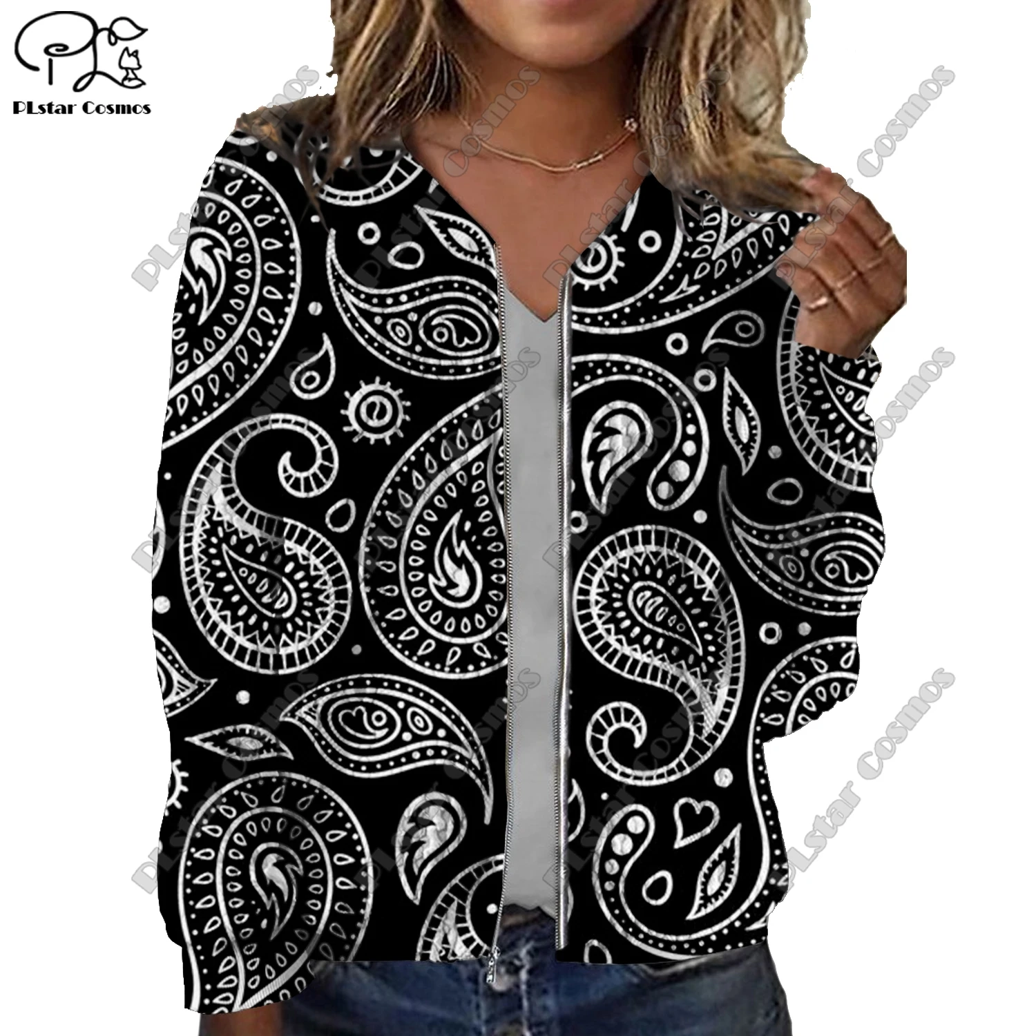 New 3D printed Aboriginal series retro tribal pattern printed women's jacket threaded texture casual authentic short coat Y-6