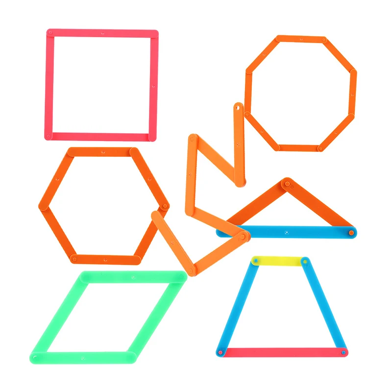 10/20/50Pcs Montessori Math Learning Toy Colorful Interlocking Polygon Bars Polygons Angle Learning Stick Toddler Gifts