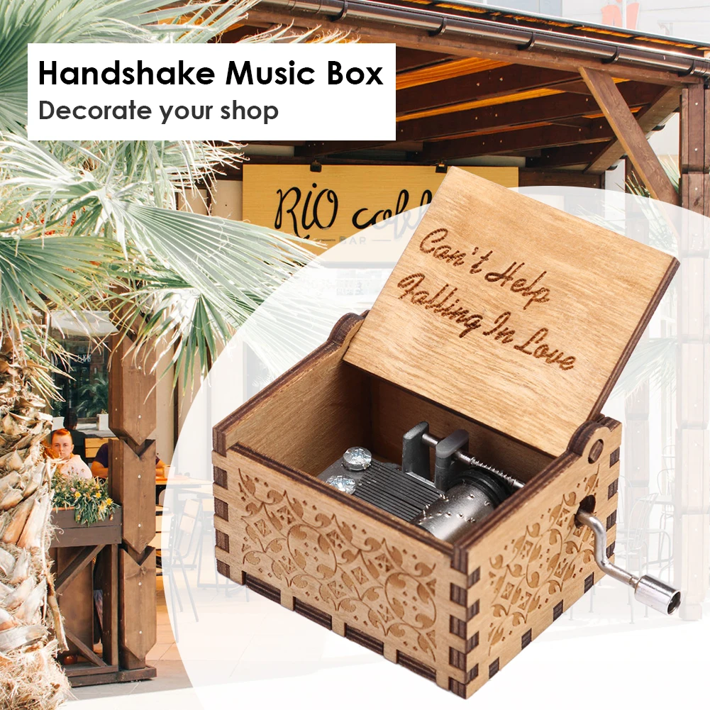 Wooden Engraved Musical Box Exquisite Graduation Music Box Creative Manual Fashion Antique Carved for Friends Kids Boys Girls