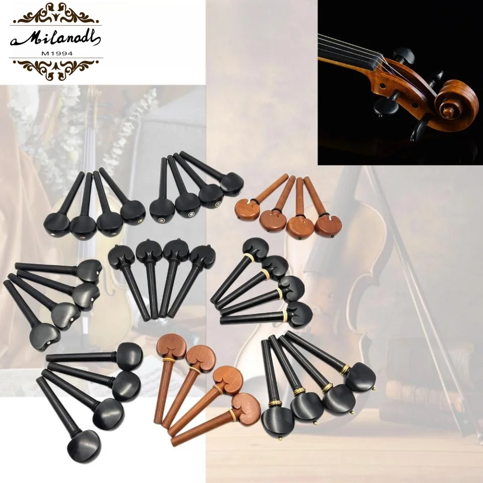 4pcs Hand-made cello Tuning Peg 4/4.3/4.1/2.1/4 cello pegs Jujube wood/ebony/boxwood/rosewood Parts Accessories Fittings