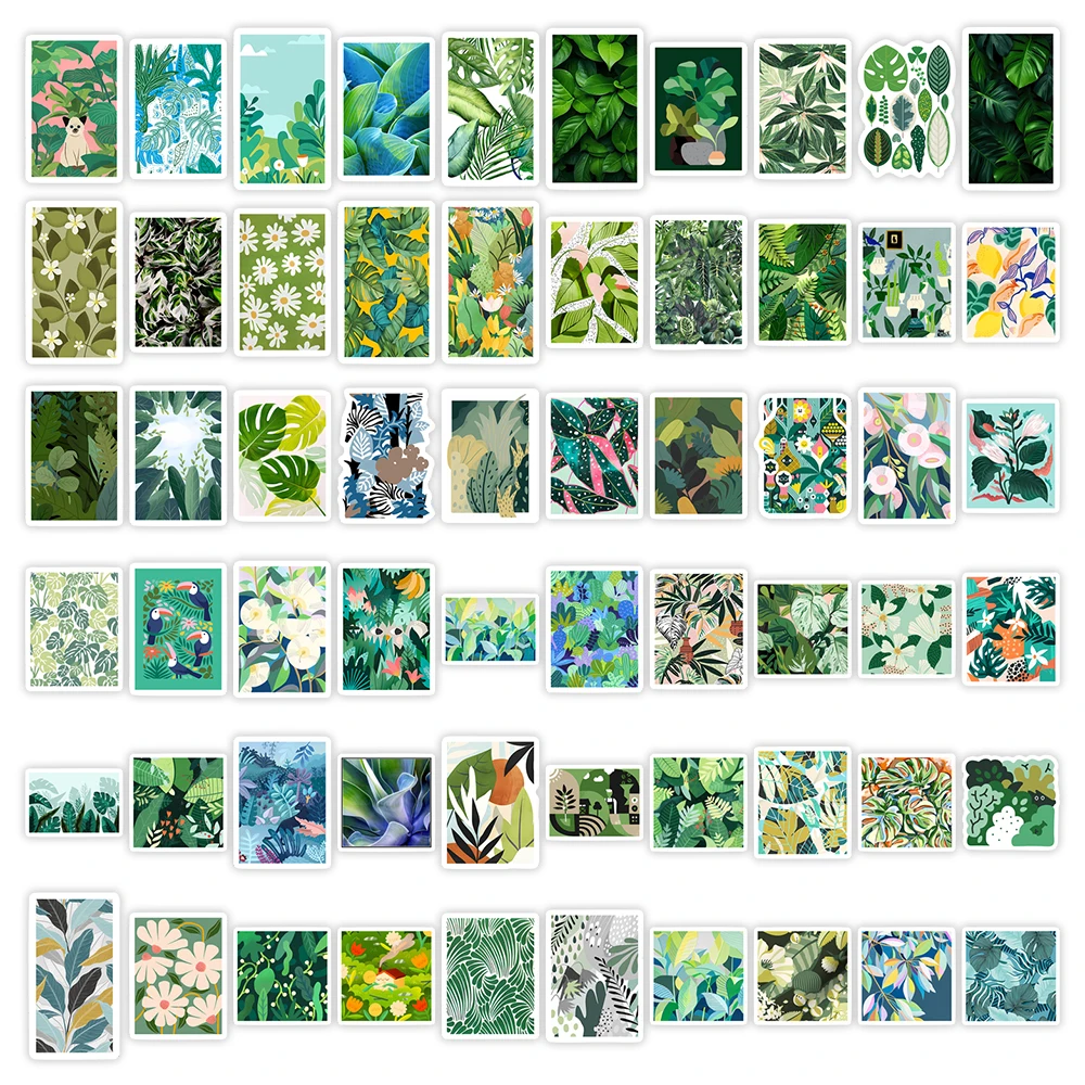 الربيع الصيف الأخضر نمط ملصقات DIY اللعب هدية الزخرفية صائق لسجل القصاصات مجلة مذكرات الهاتف المحمول الأمتعة للماء