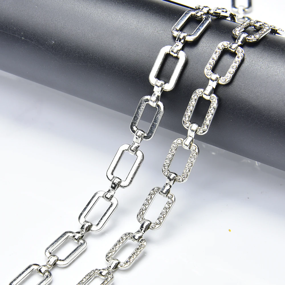 1 Yard Pearl Crystal Cup Chain with Connector Diy Clothing Dress Belt Rhinestone Sling Shoulder Strap Trim