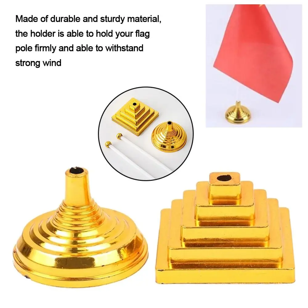 

8Pcs Flag Base Stand Holder Table Mini Bases Small Stands Flagpole Fixed Pole Desktop Bracketflags