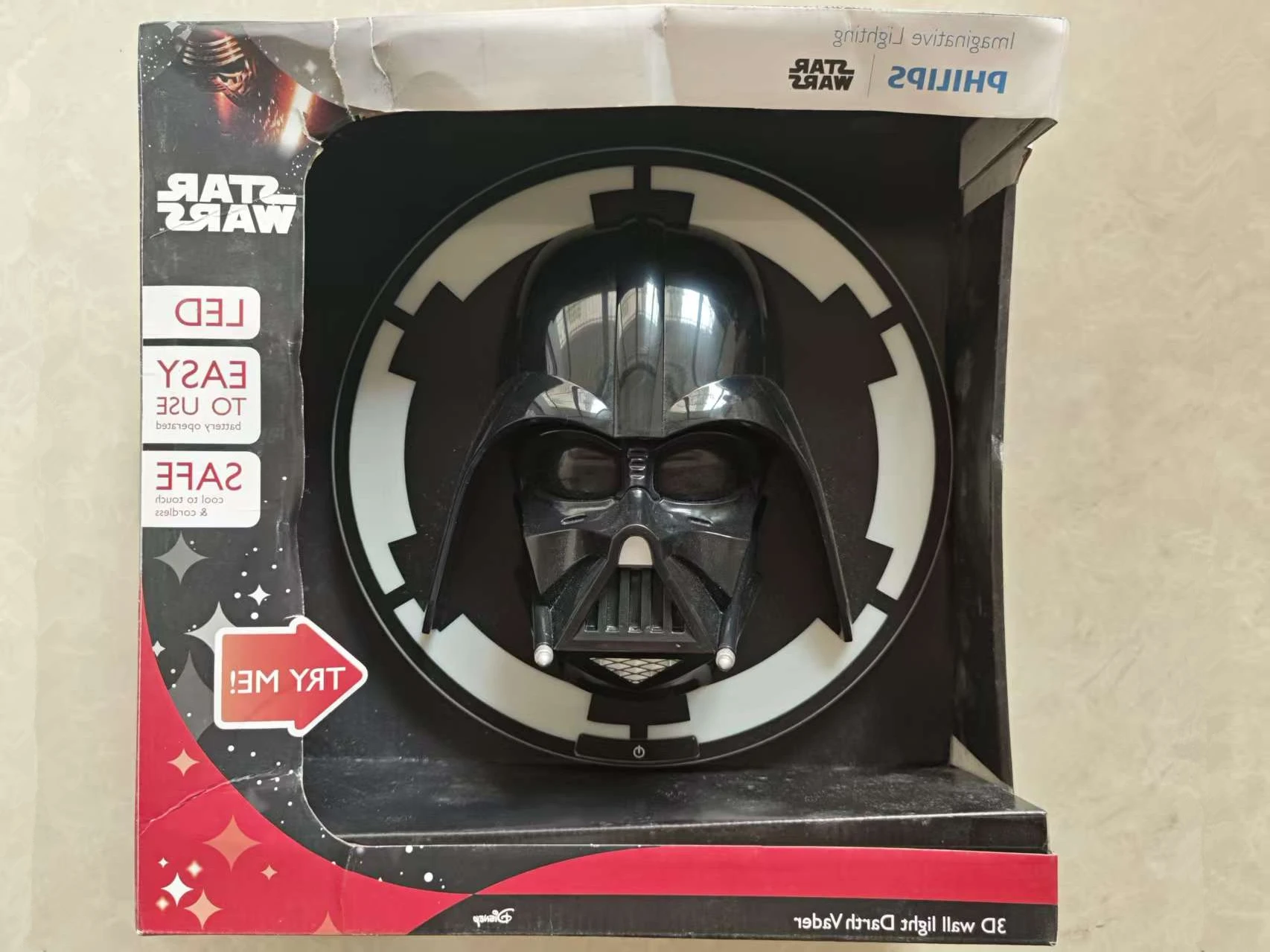 

Disney Philips Star Wars Darth Vader 3D LED Wall Light Game Room Decoration Gaming Zone Wall Lights Star Wars Role Signs Lamp