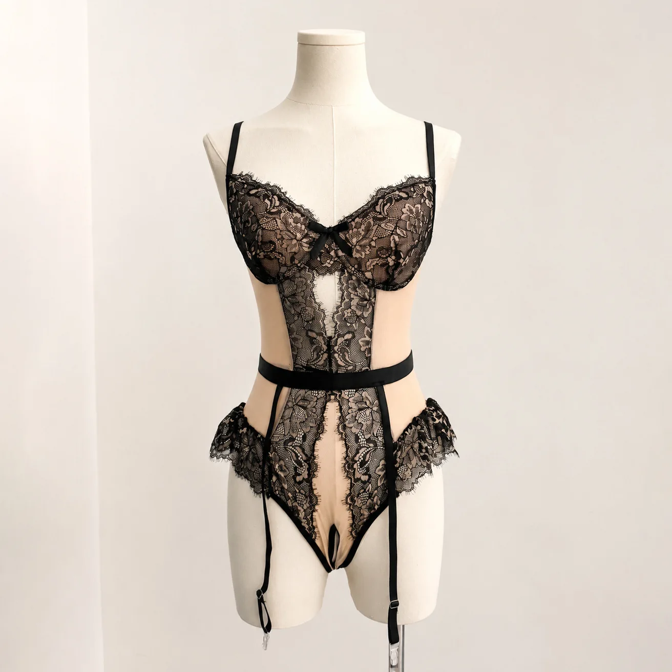 Erotic Bodysuit Sexy Suit Sexy Lace Hollow Bodysuit Strap Garter Women Delicate Intimate Charming Seductive Underwear