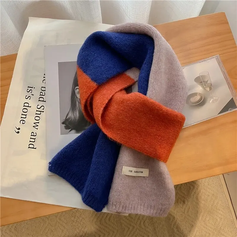 Warm Knitted Skinny Neck Women Scarf Fashion Winter Solid Soft Cashmere Woolen Yarn Korea Style Casual Travel Bufanda Echarpe