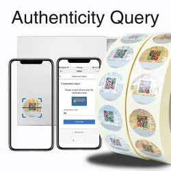 QR Code Authentication Stickers E-cigarette Anti-Counterfeiting Label 1000 Units Round Self-Adhesive Security 3D Hologram Tags