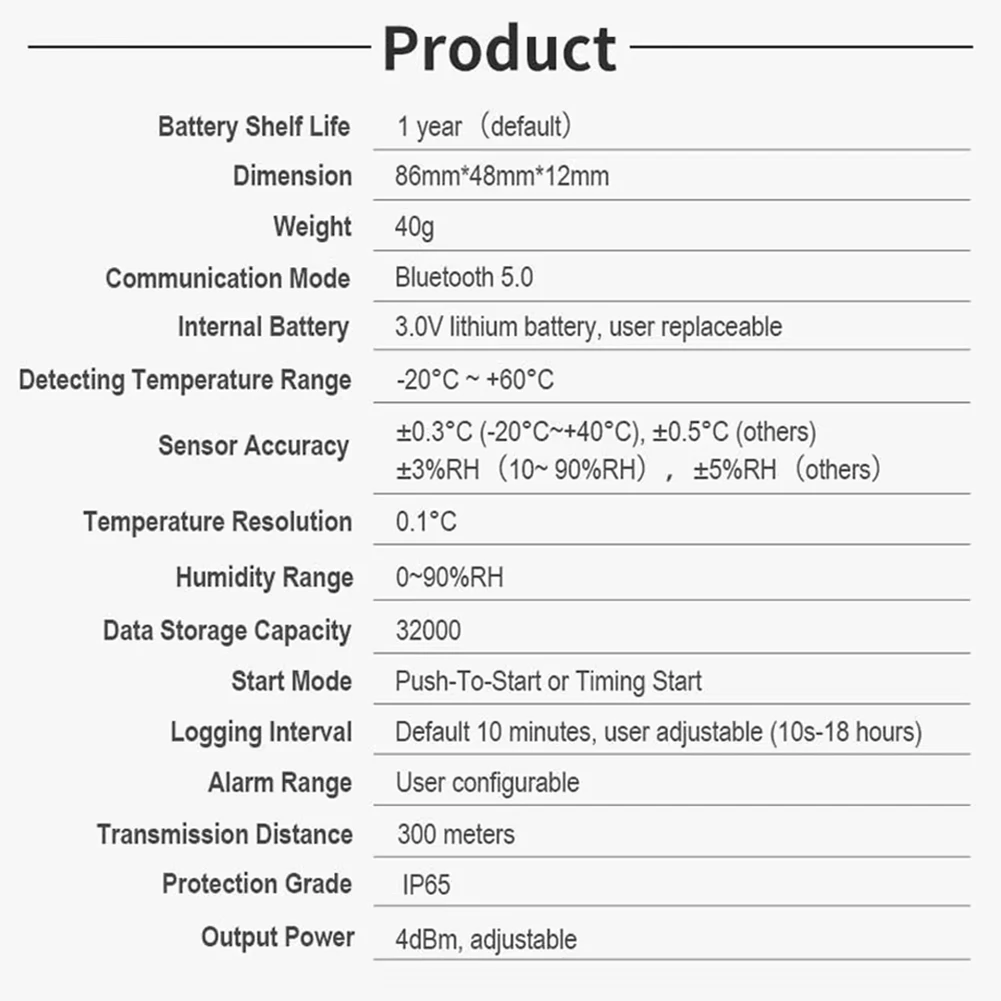 Top Sale BT06 Mini Humidity Temperature Data Logger Digital 32000 Point Internal Sensor Long Distance Bluetooth Recorder