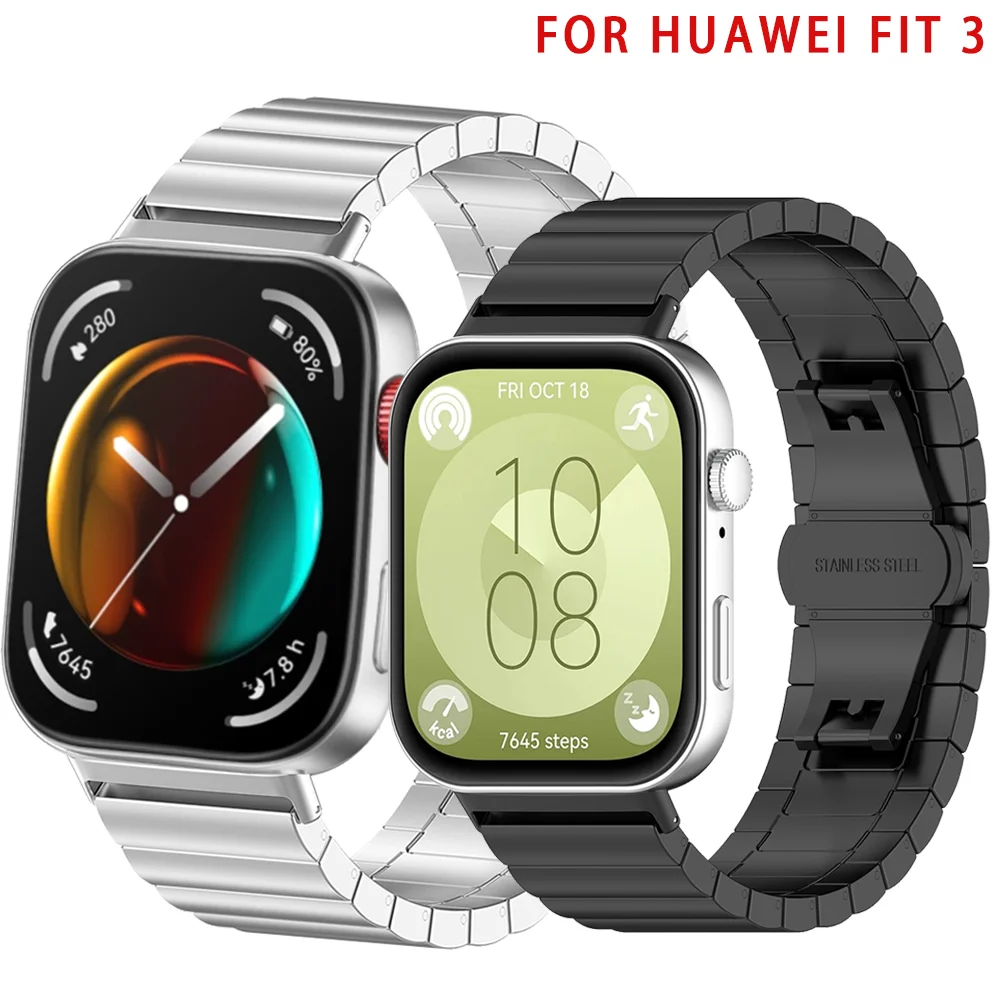 

Strap For Huawei Watch Fit 3 Stainless Steel Bracelet Correa Luxury Metal Band Watchband For Huawei Fit 3 Correa Accessories