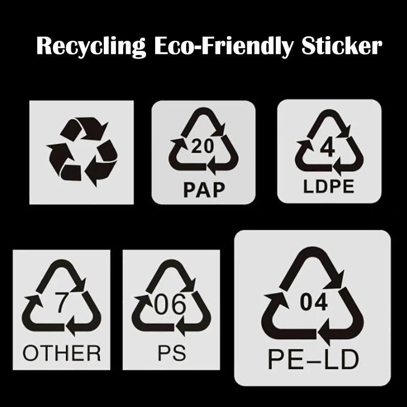 Transparent Plastic Sticker, Recycling Environmentally Friendly Sticker, 04 PE-LD Adhesive Label, Customized Recycling Label
