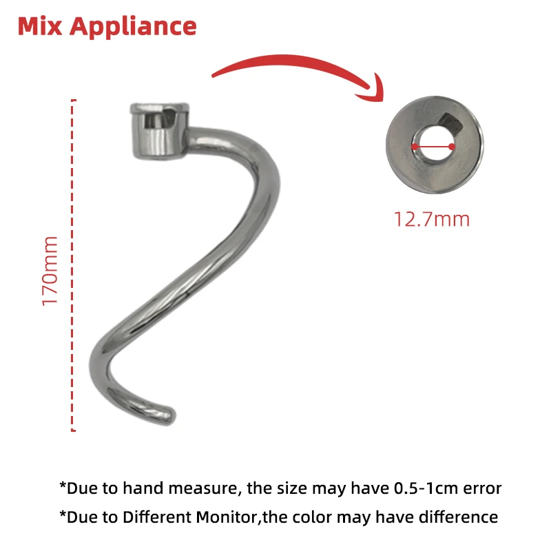 304 스테인리스 스틸 나선형 반죽 후크, 주방 블렌더 부착물, 주방 보조 스탠드 믹서 액세서리, 5.5-6 쿼트 호환