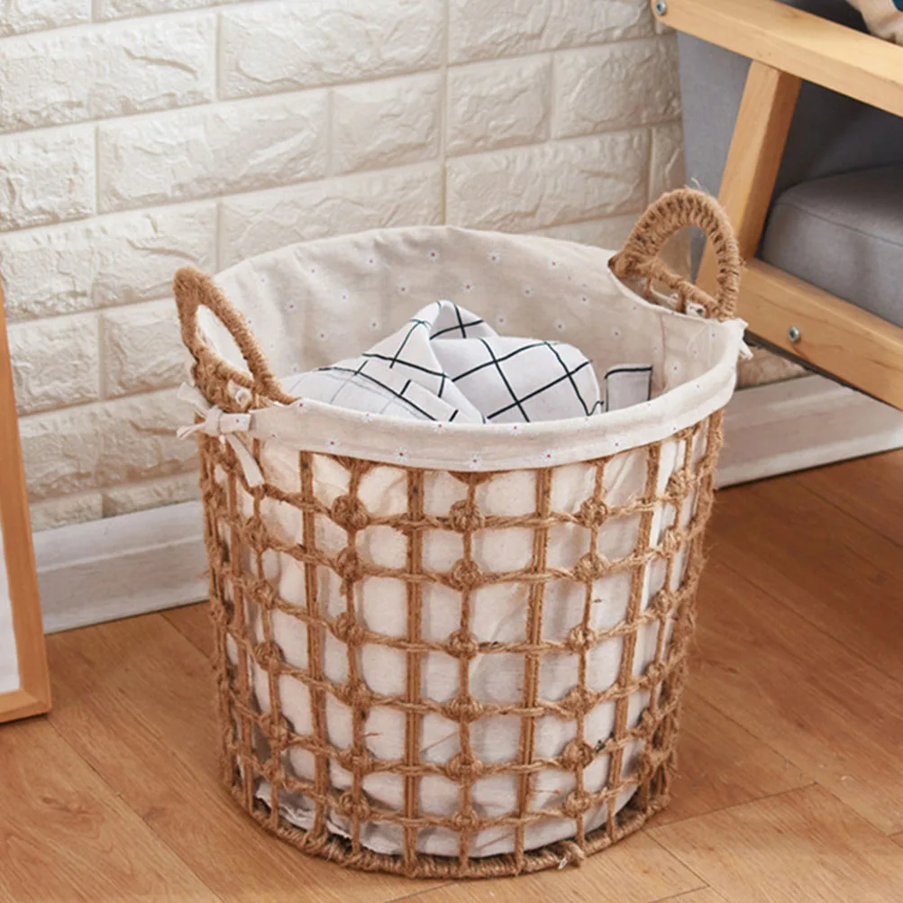

Round Medium Size Dirty Clothes Hamper Woven Storage Basket H for Bedroom Closet Toy Books Large Laundry Container