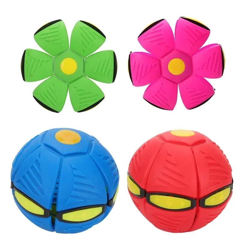 Magic Deformation UFO Flying Saucer Ball Decompression Outdoor Children's Elastic Step Ball Fun Bouncing Toys For Kids Gifts