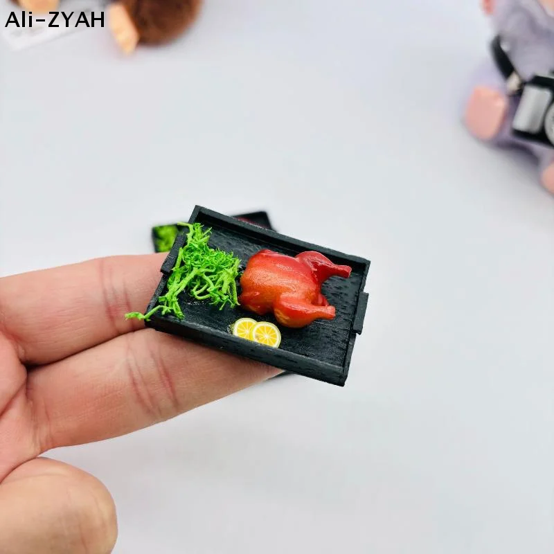 

【AH】1 Piece 1:12 Dollhouse Miniature Food Toy Christmas Roasted Chicken And Roast Duck Scene Model Doll House Accessories
