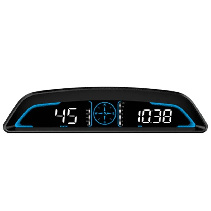 

Car HUD Head Up Display LED GPS Speed Compass-Odometer Windshield Projector Overspeed Alarm Fatigue Driving Reminder