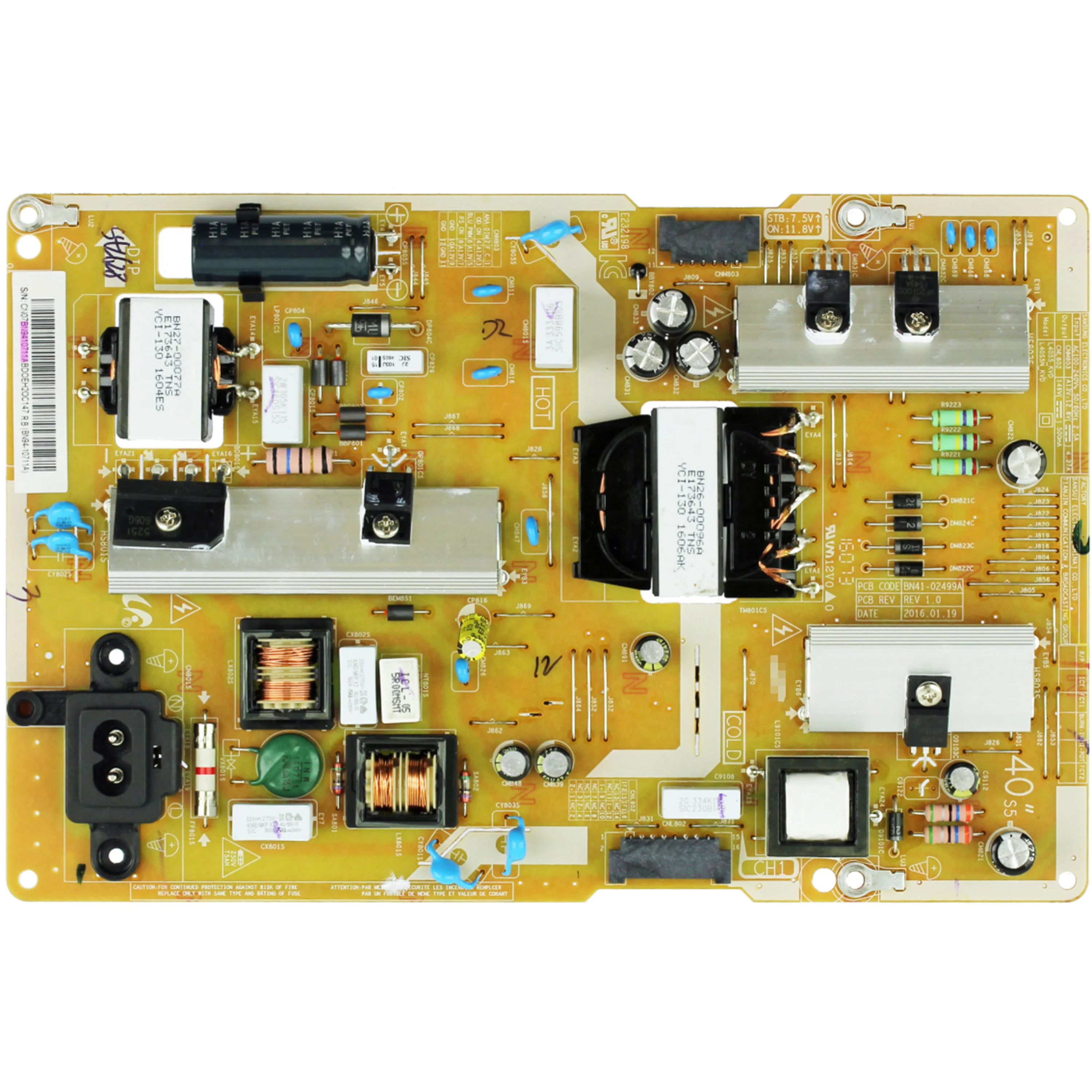 

BN94-10711D = BN94-10711A = BN94-10711B BN41-02499A Power Supply Board is for UN40KU6290FXZA UN43KU6300FXZA UN43KU630DFXZA TV