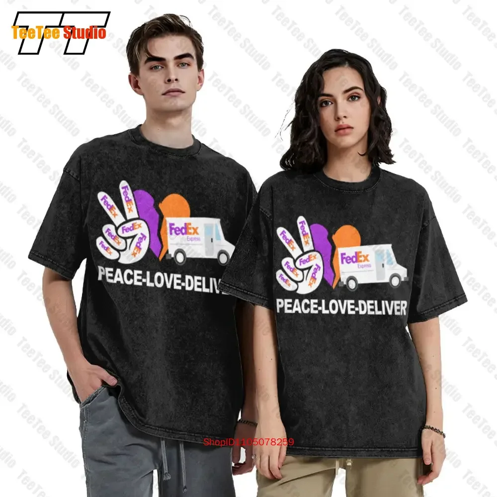 Peace Love Deliver Fedex  Oversized T-Shirt QIW9