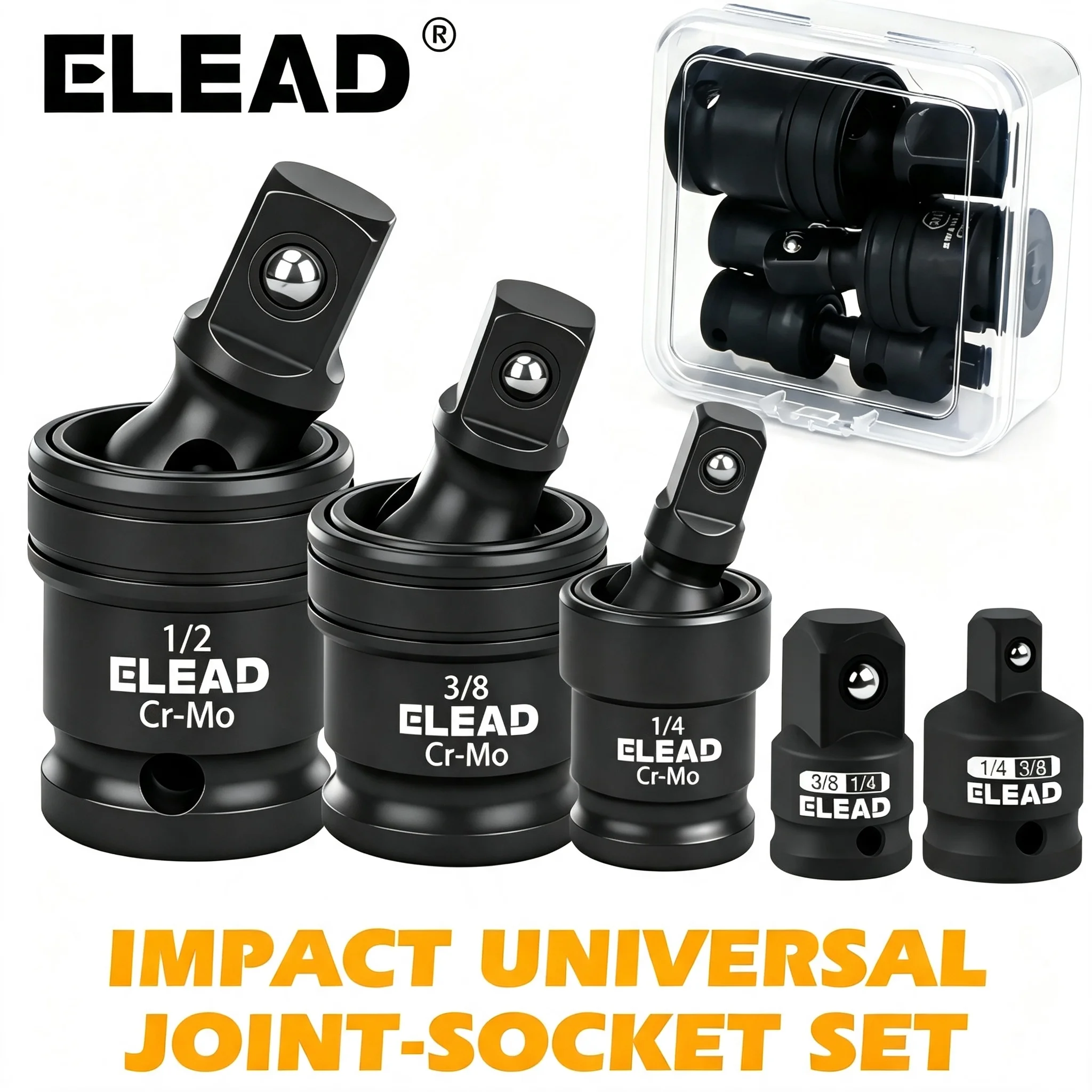 ELEAD 5Pcs Impact Universal Joint Socket Set, 1/4