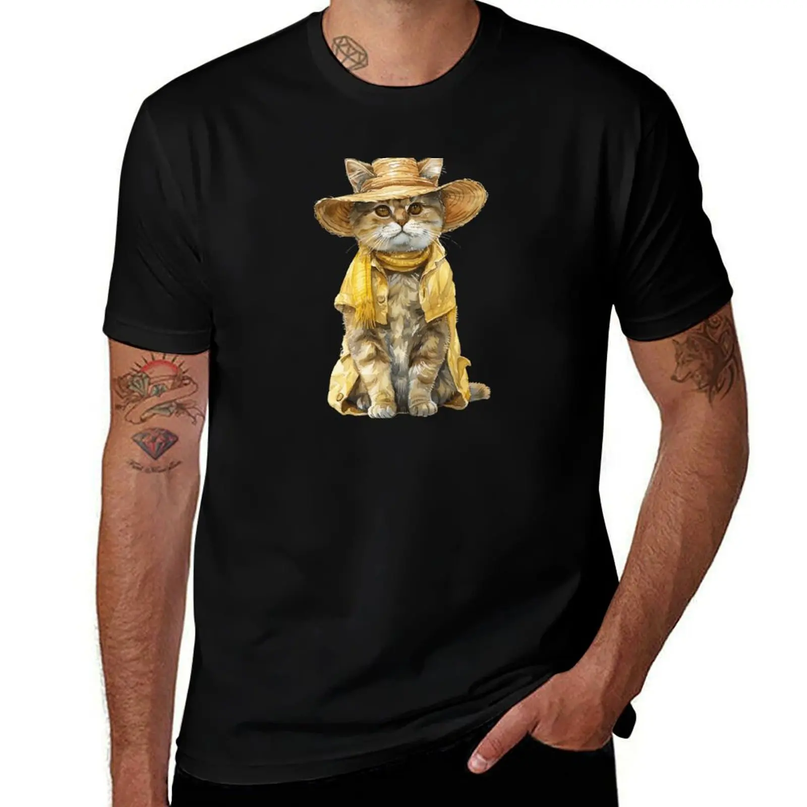 

Charming Kitten in Floral Summer Attire T-Shirt t shirts for man graphic cars man t shirt graphic T-Shirt