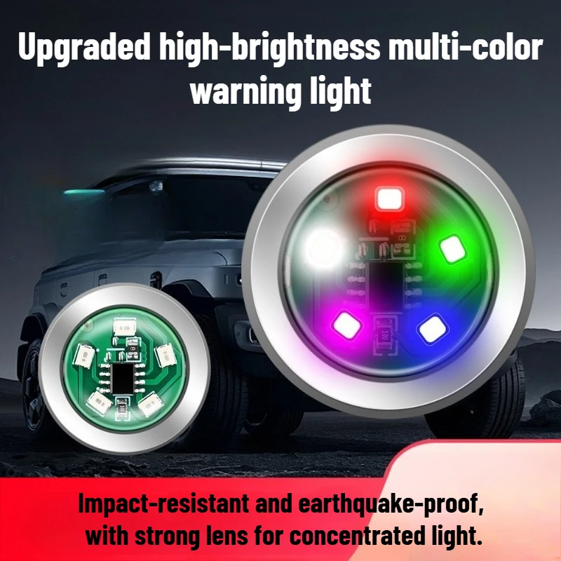1Pc Universal Motorcycle Warning Light Anti-Collision Vibration Sensor 7-Color Flashing LED Strobe Light Anti Tailgating