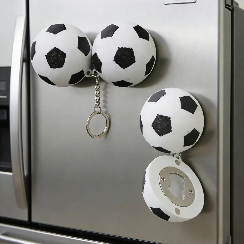 3 in1 Opener Sports Theme Balls Opener Funny Fan Gift Football Fridge Magnetic Keychain Bottle Opener Magnet Metal Key Ring