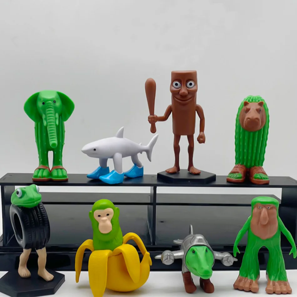 Anime 8 Uds Tung Sahur figuras de juguete Tralalero Tralala figuras Bombardino Crocodilo Shimpanzini Bananini modelo figuras decoración regalos