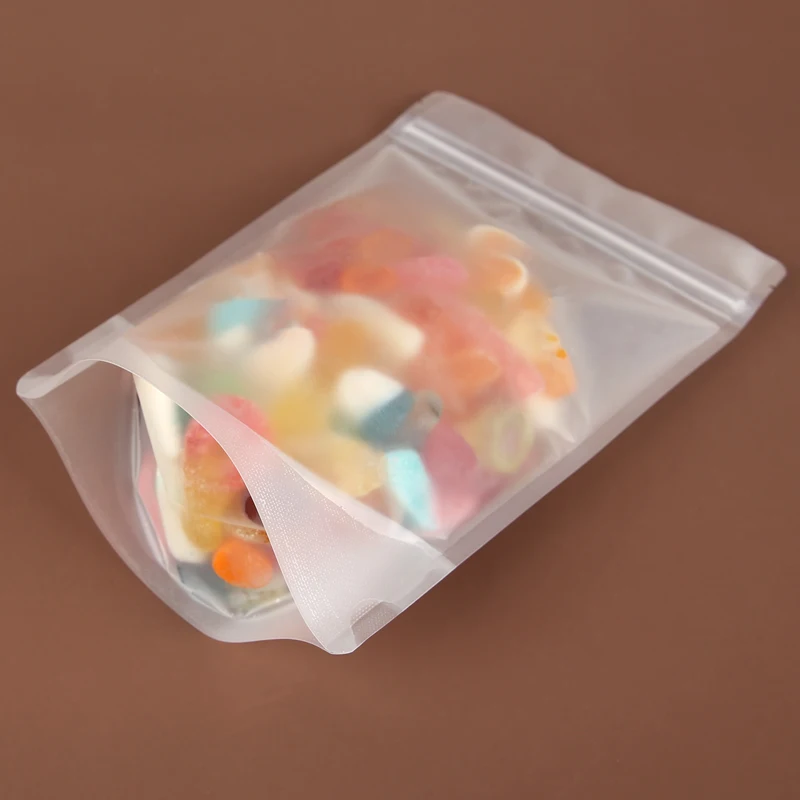 8OZ Matte Clear Stand Up Pouch with Zipper Doyen Bottom Sell by CTN there are 1000 bags in a CTN