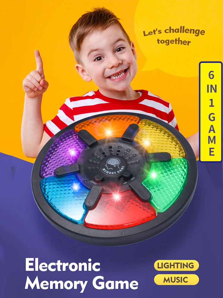 Puzzle- und Gedächtnis-Trainingsgerät – Eltern-Kind-Interaktives Denkentwicklungs-Gehirnspielzeug – kreativer Flash-Sound – Mini-Elekt