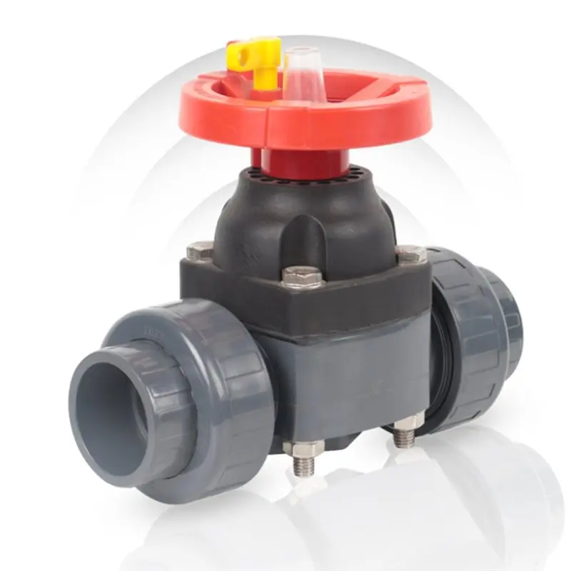 【EFFICIENT 】Double-Union UPVC Diaphragm Valve DN 15- 50 For Aquarium And Garden Irrigation Systems